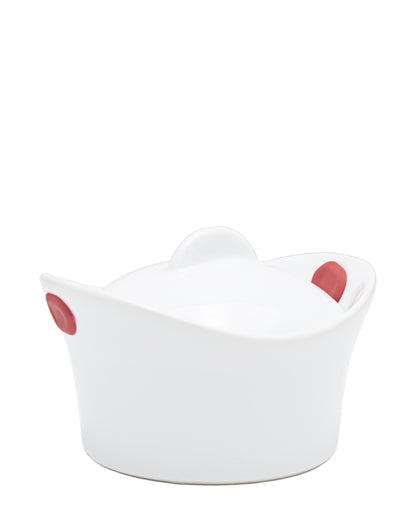 Aqua Round Mini Baker With Lid - White