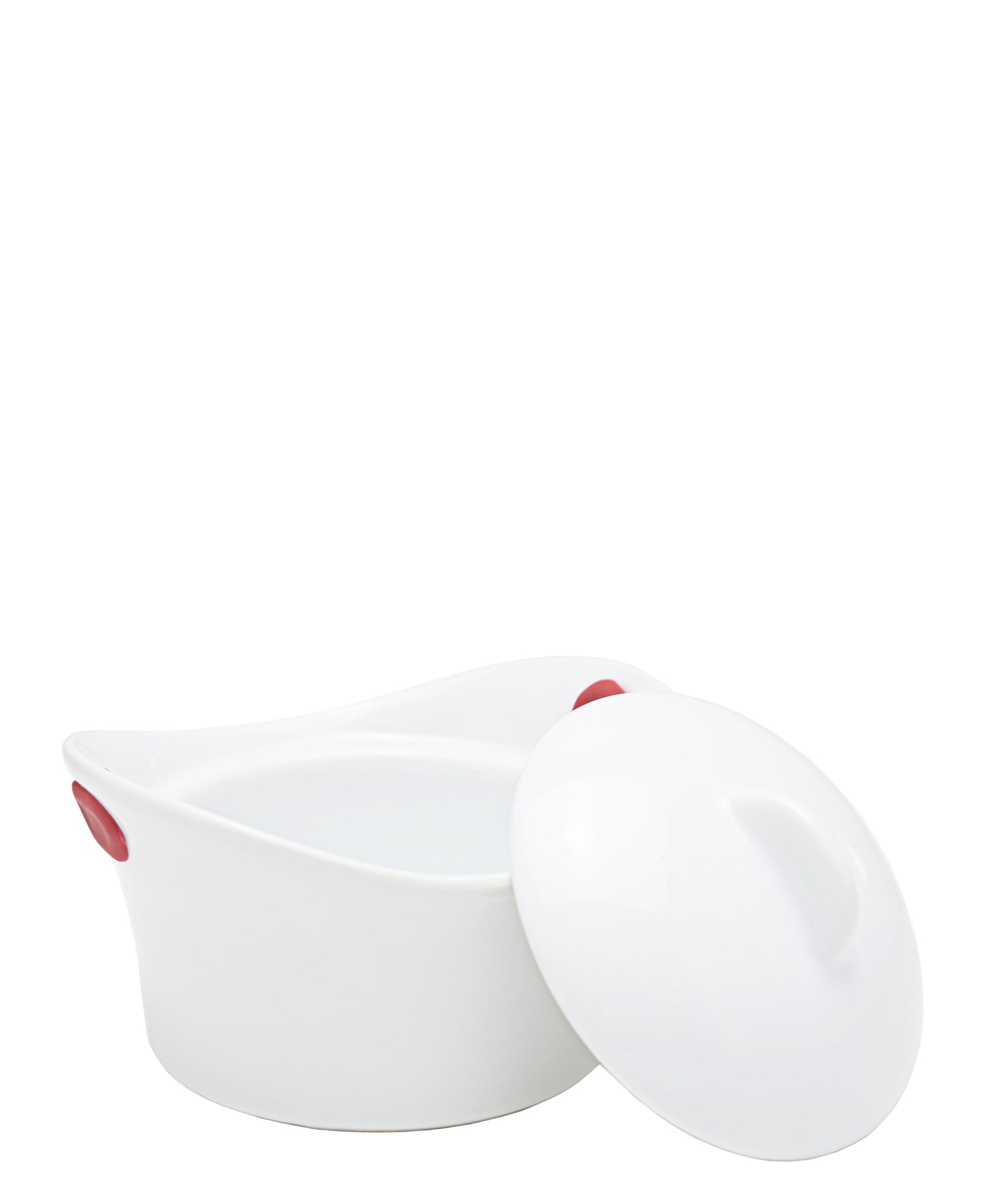 Aqua Round Mini Baker With Lid - White