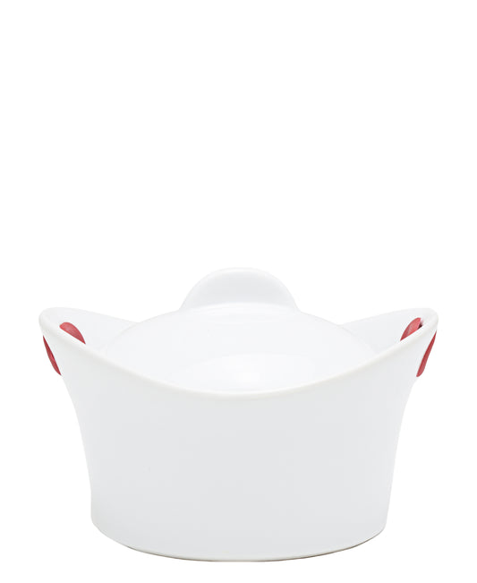 Aqua Round Mini Baker With Lid - White