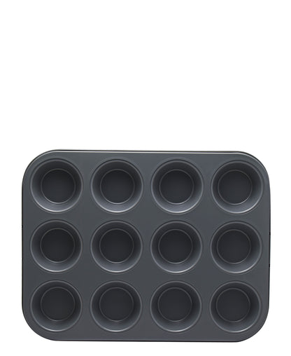 Jamie Oliver Non-Stick Muffin Tin 12 Holes - Black