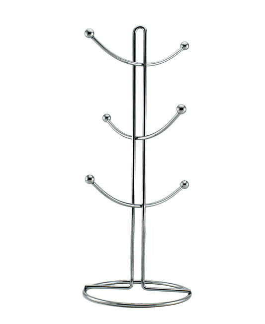 Kitchen Life Chrome Mug Stand Tree - Silver