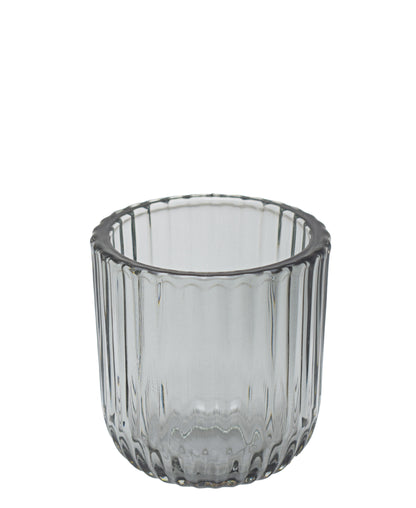 Eetrite Ribbed Tumbler 9cm - Smoked Grey