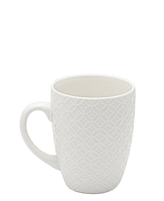 Aqua Embossed 4pc Mug - White