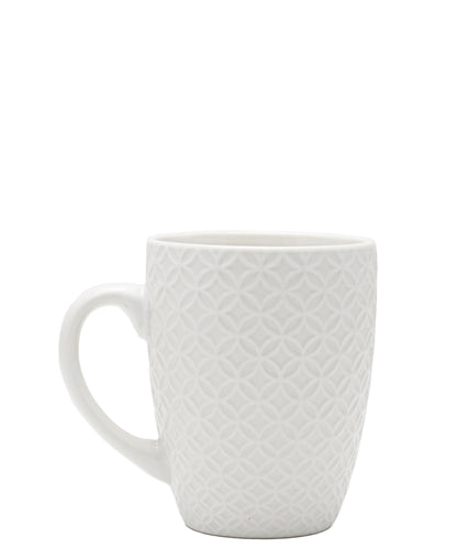 Aqua Embossed 4pc Mug - White