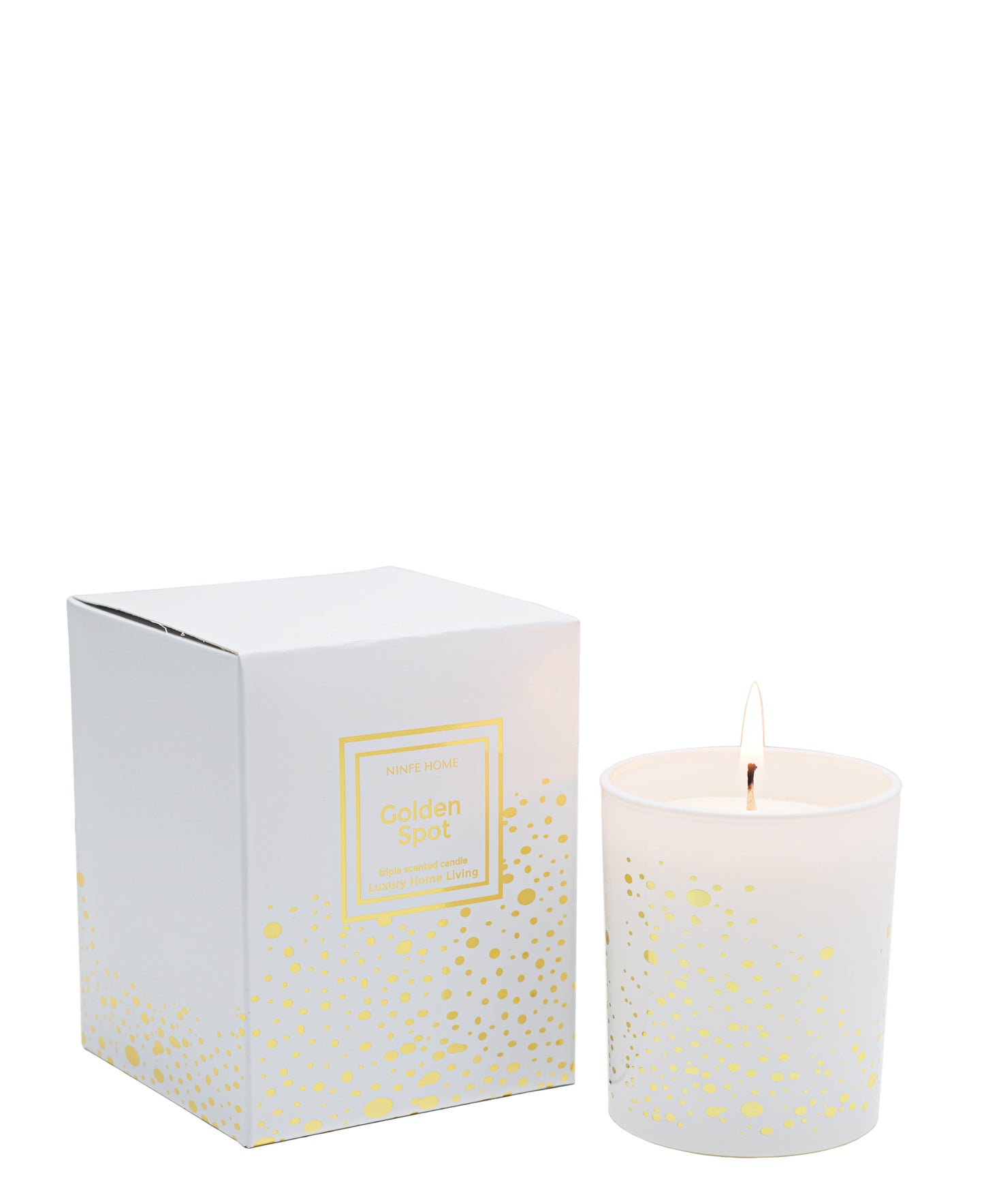 Golden Spot Candle - White