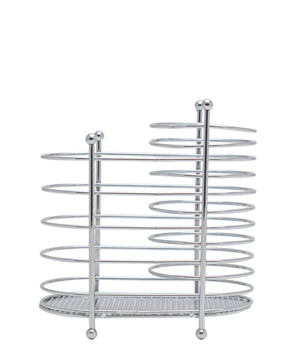 Kitchen Life Chrome Swirl Cutlery Holder - Silver