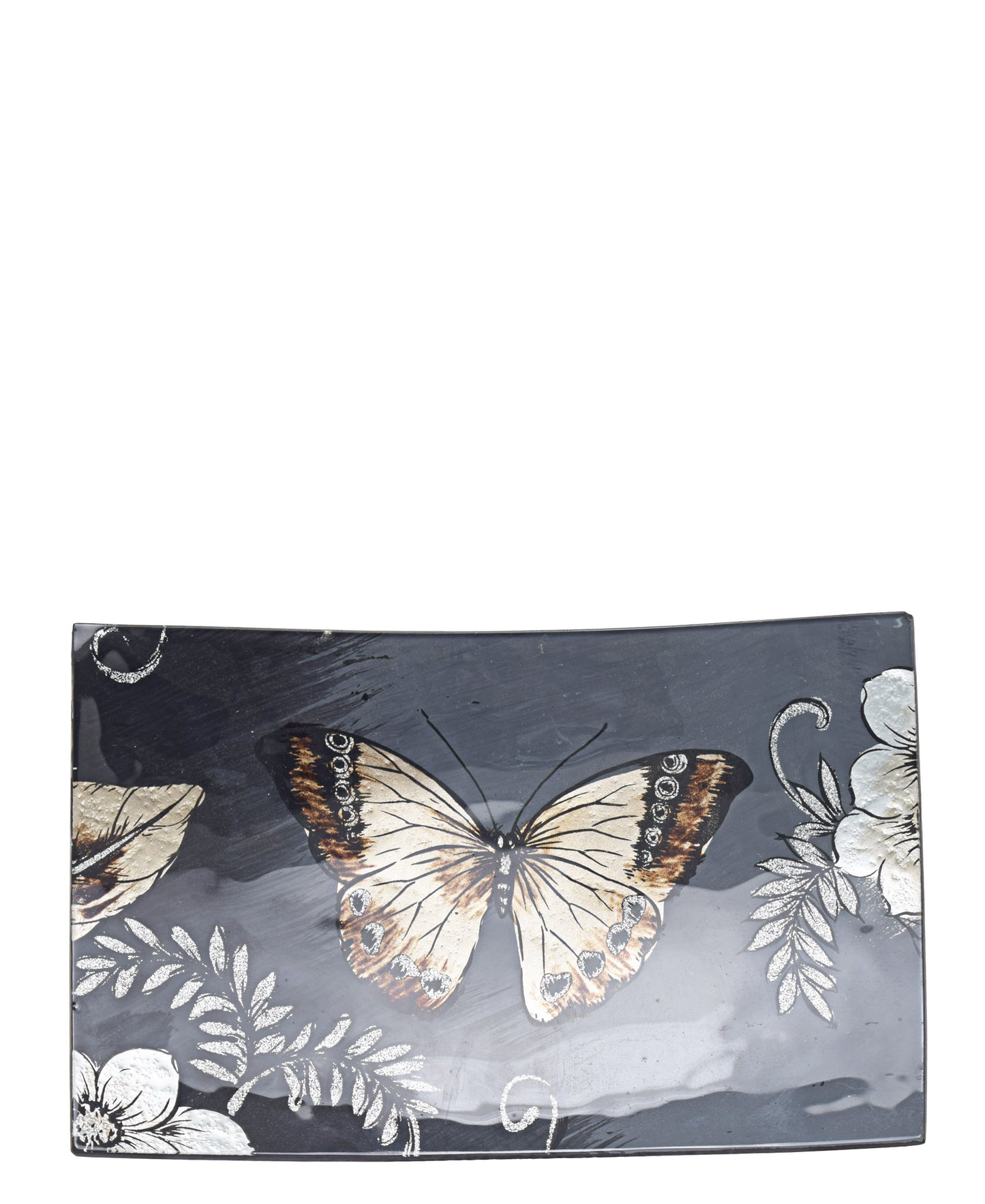 Kitchen Life Butterfly Square Platter - Black