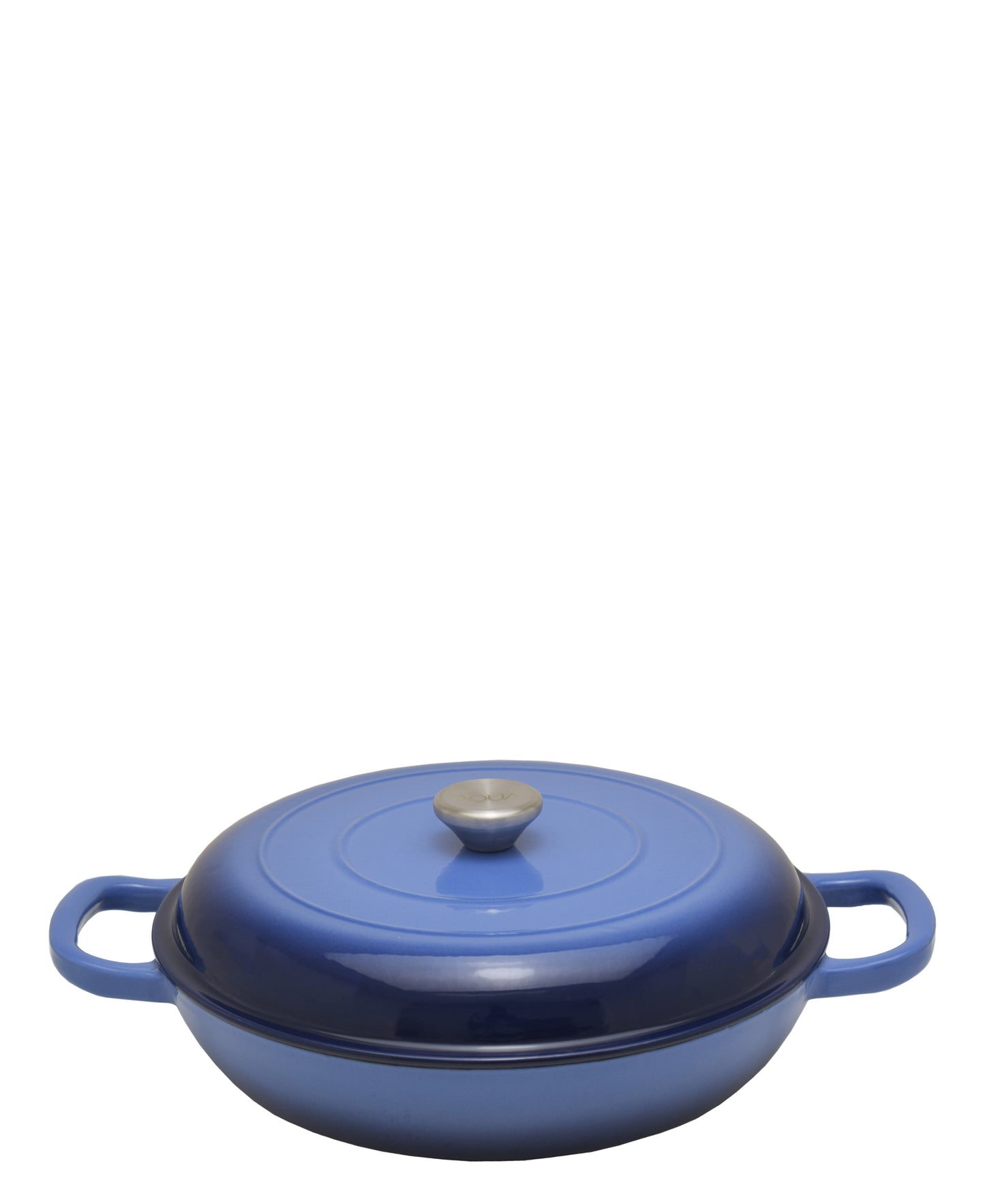 Aqua Enamel Cast Iron Low Casserole 3.5L - Blue