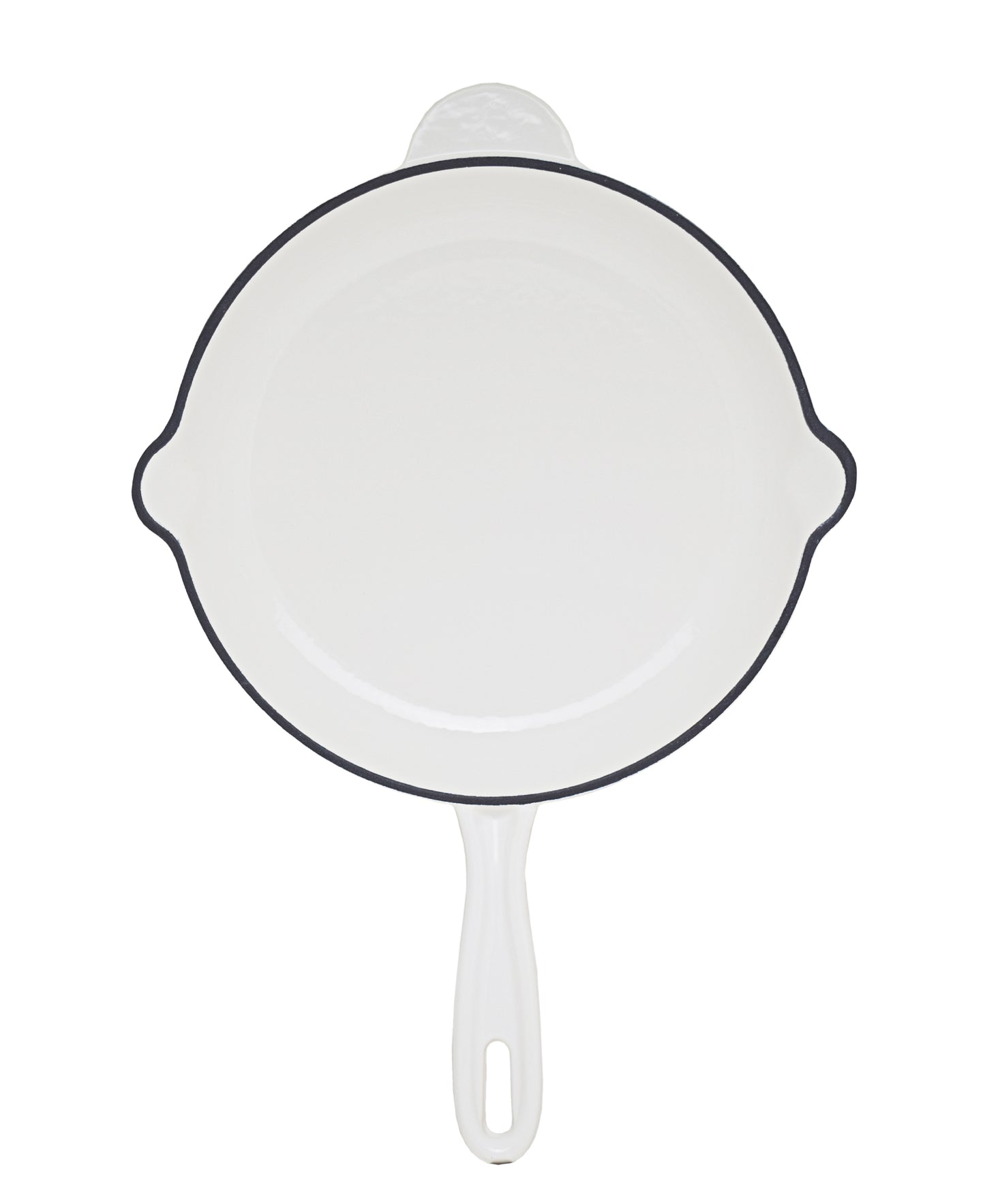 Aqua Enamel Cast Iron Fry Pan 45cm - White