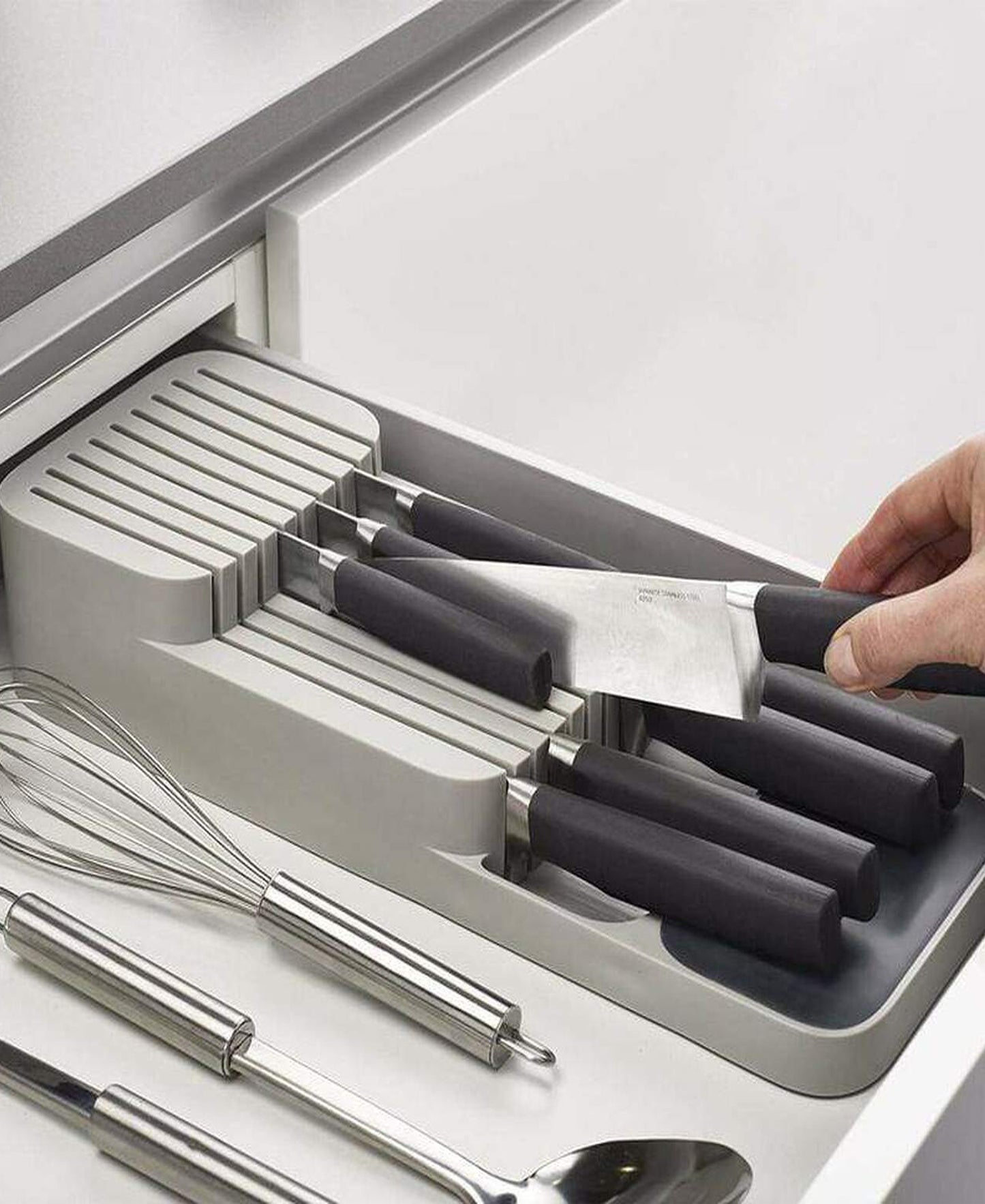 Aqua Knife Organizer 39.6cm - White & Grey