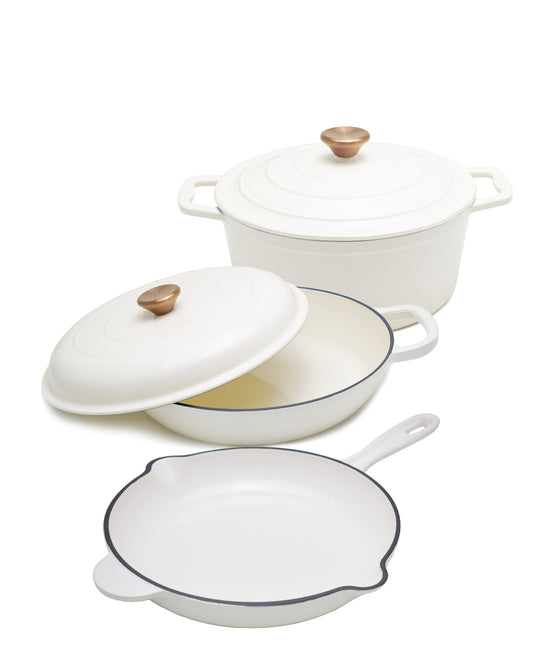 Leon Enamel Cast Iron 5 Piece - Cream