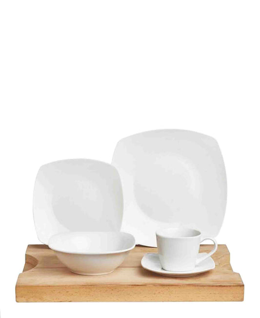 Aqua 20 Piece Porcelain Dinner Set - White