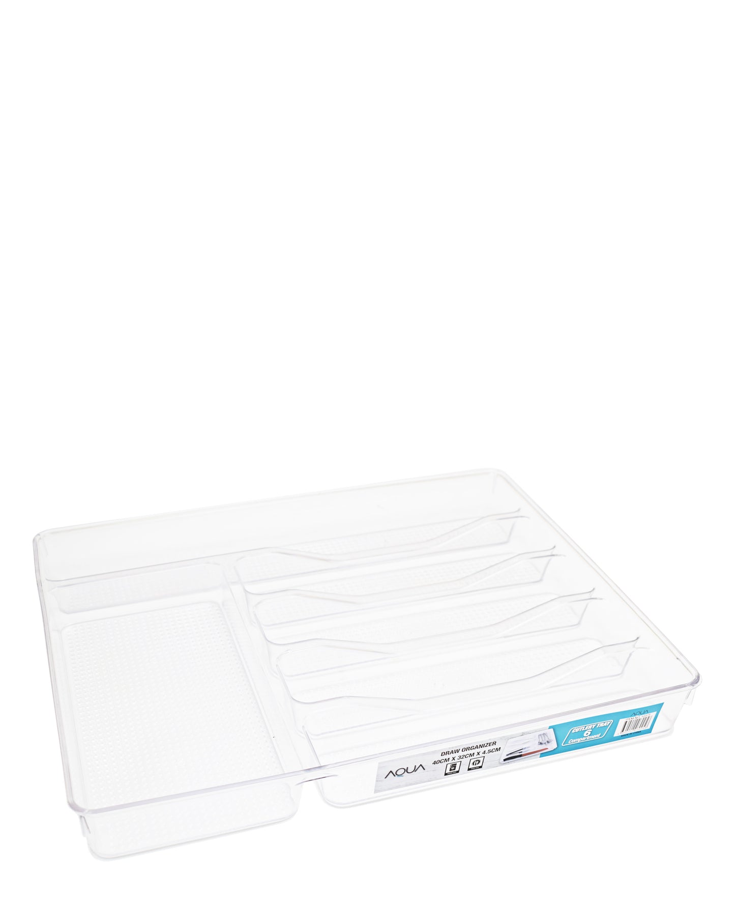 Aqua 40cm Draw Organizer - Clear