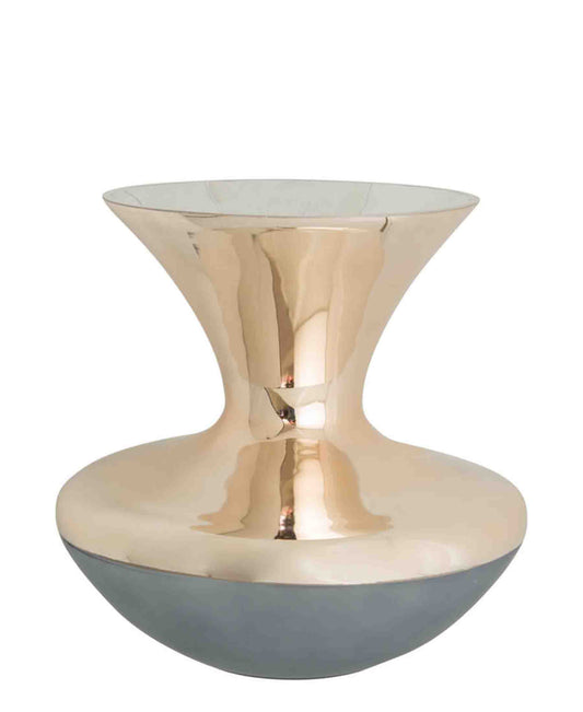 Urban Decor 27cm Matte Grey Vase - Gold