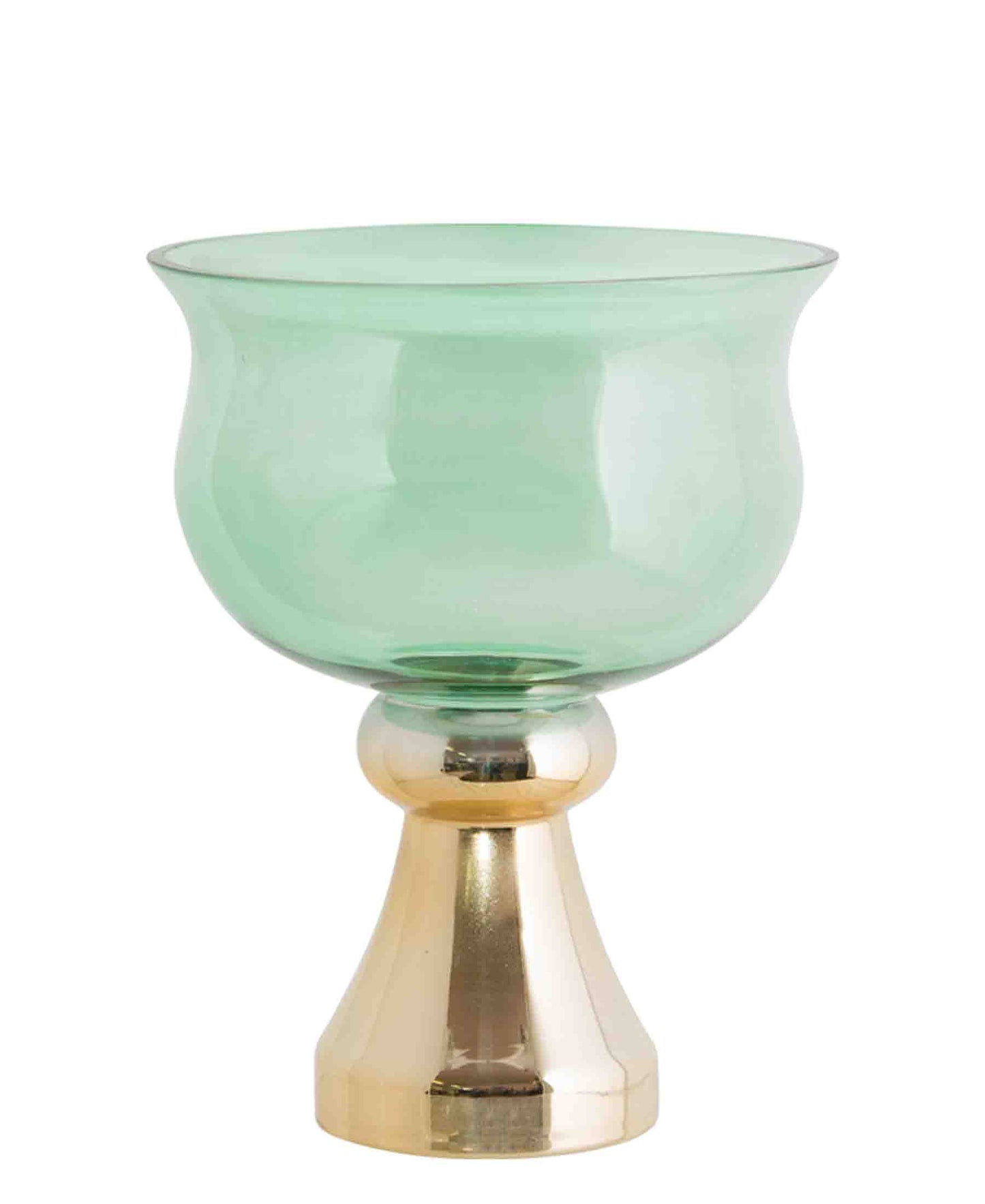 Urban Decor 25cm Vase With Gold Rim - Mint Green