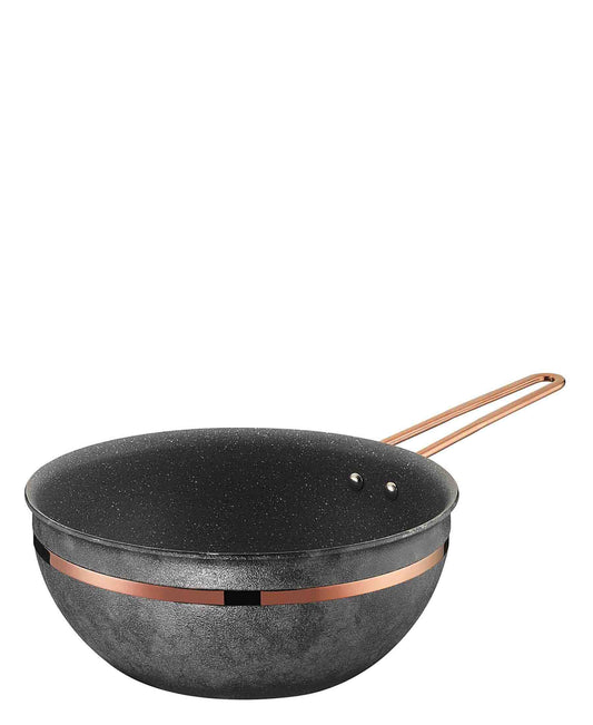 Brioni Royal Stone 26cm Granite Wok Pan - Anthracite & Copper