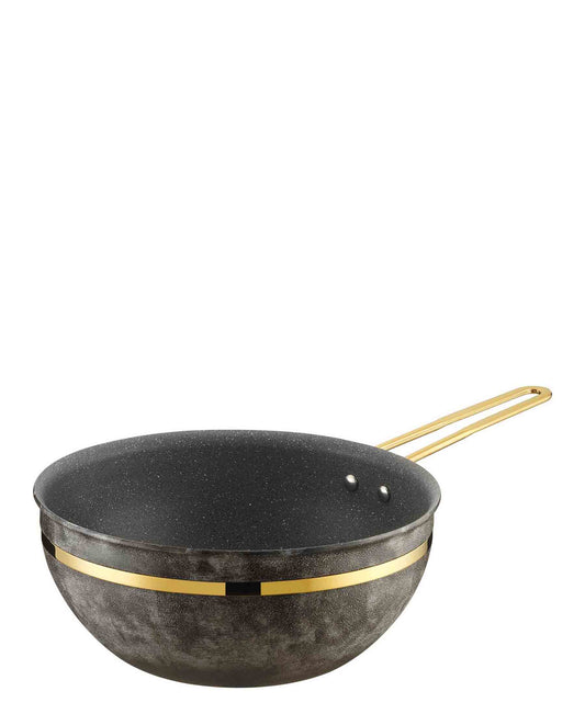 Brioni Royal Stone 26cm Granite Wok Pan - Fabric & Gold