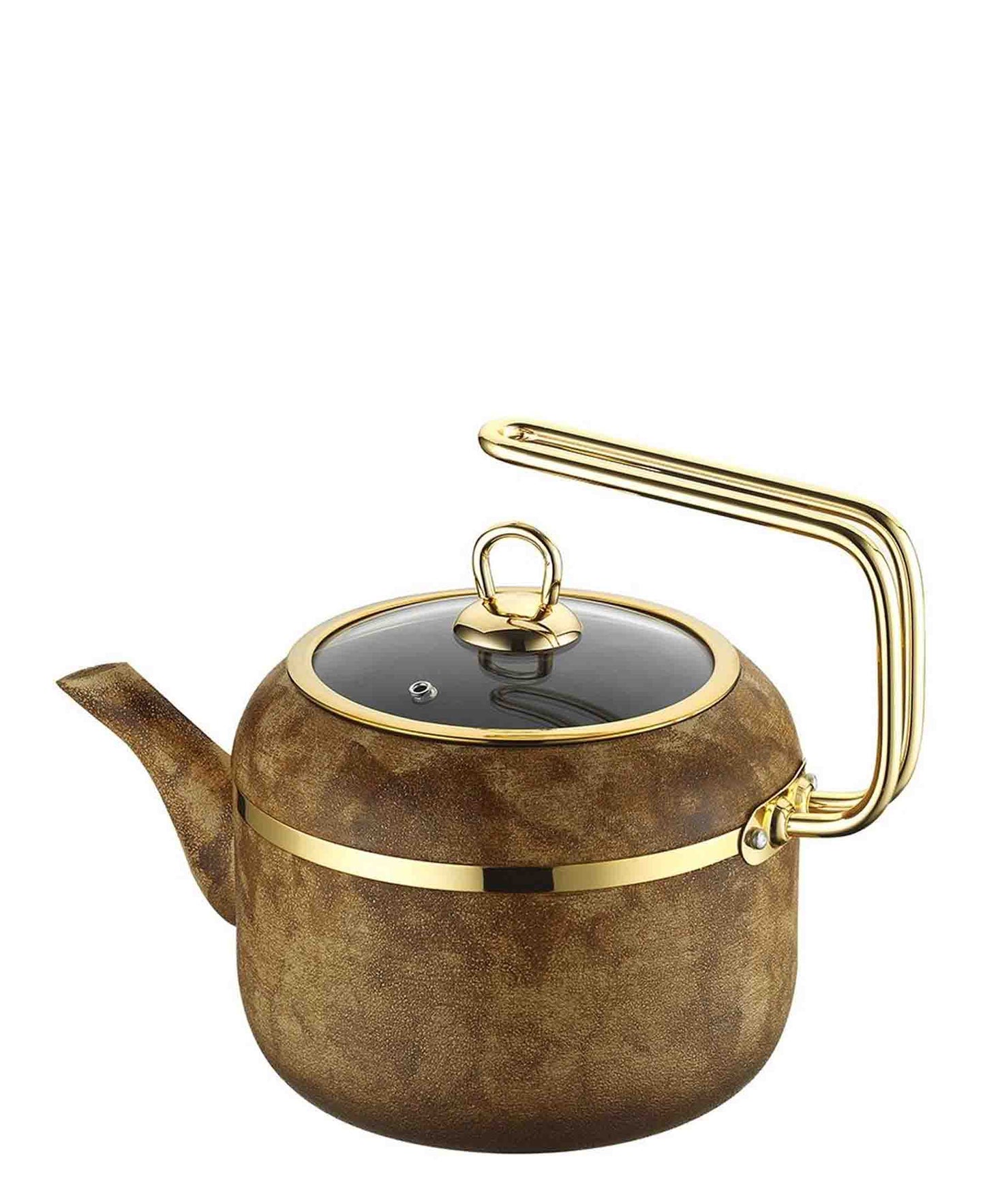 Brioni Royal Stone 2,5L Teapot - Tiger Eye & Gold