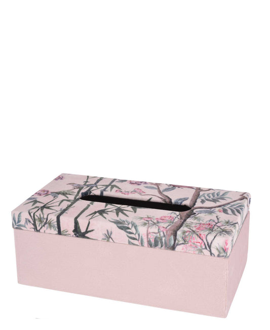 Excellent Houseware Tissue Box - Floral Pink With Green