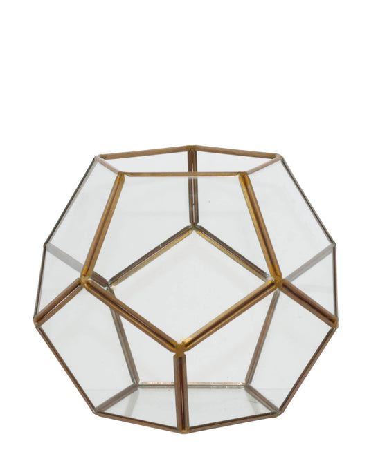 Geo Flower House 18 x 18cm - Gold