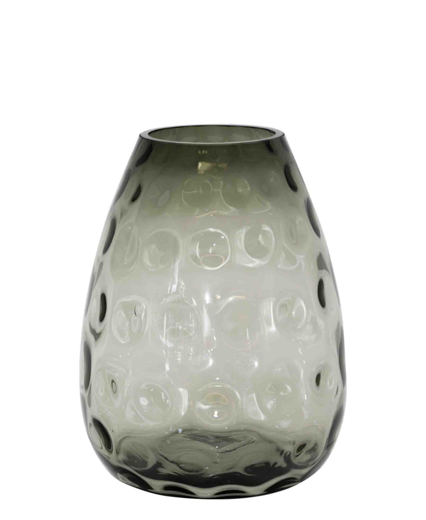 Urban Decor 27cm Rowan Smoked Dimple Vase - Clear