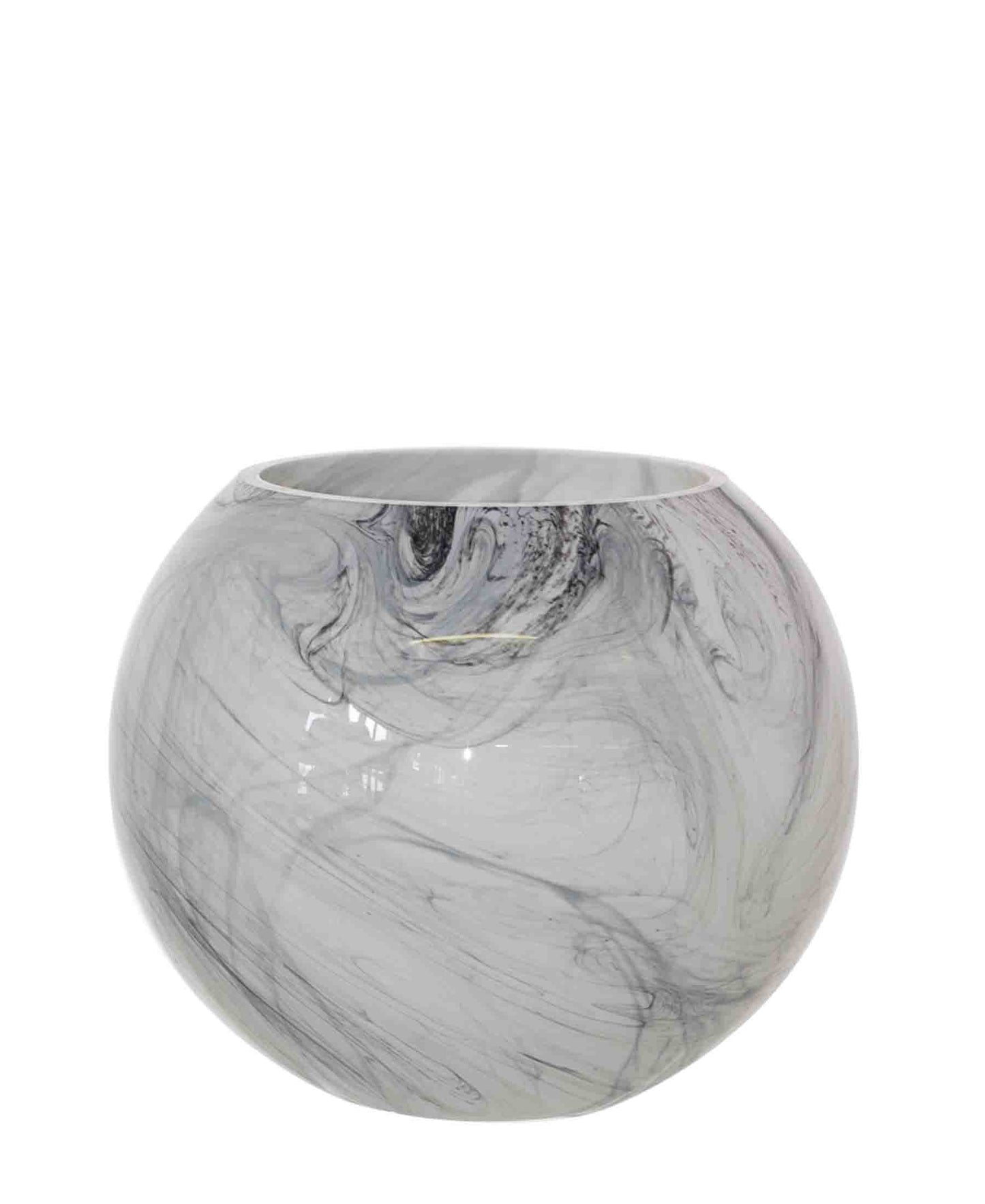 Urban Decor Marble-Inspired Glass Bubble Vase - Grey