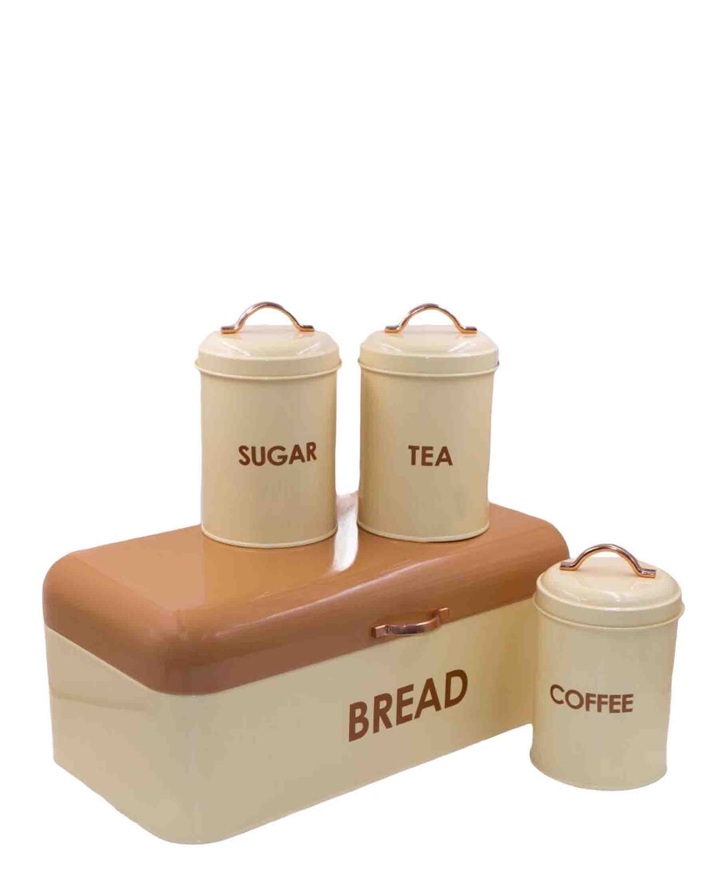 CH Two tone Bread Bin & 3pcs Canister Set - Cream