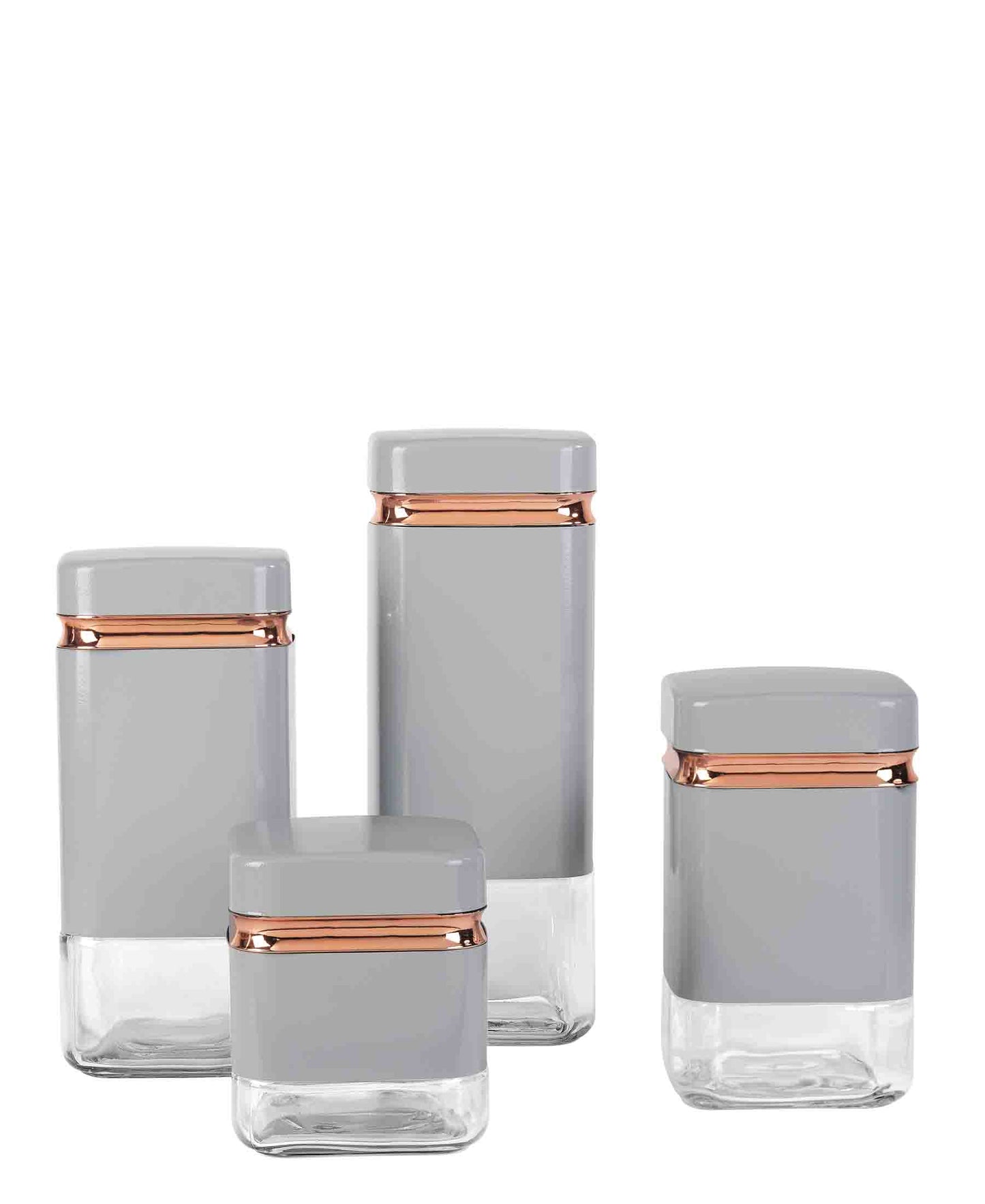 CH 4Pcs Square Canister Set - Grey