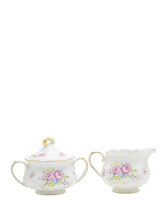 English Rose Milk Jug & Sugar Canister