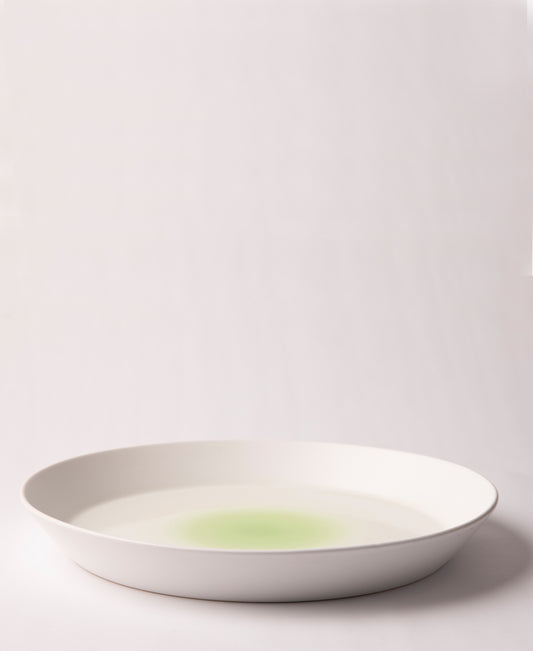 Jenna Clifford Lime Low Serving Bowl 31.5cm - White