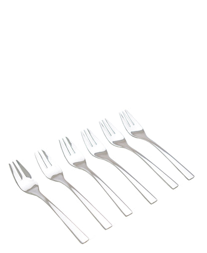 Eetrite Newport 6 Piece Boxed Cake Fork Set - Silver