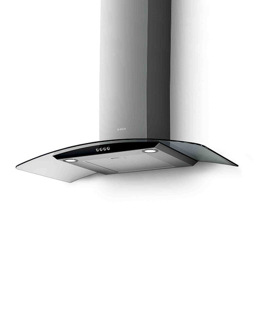 Elica Curved Glass Cooker Hood - Black