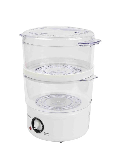 EMtronics 2-Tier Food, Meat & Vegetable Steamer - White