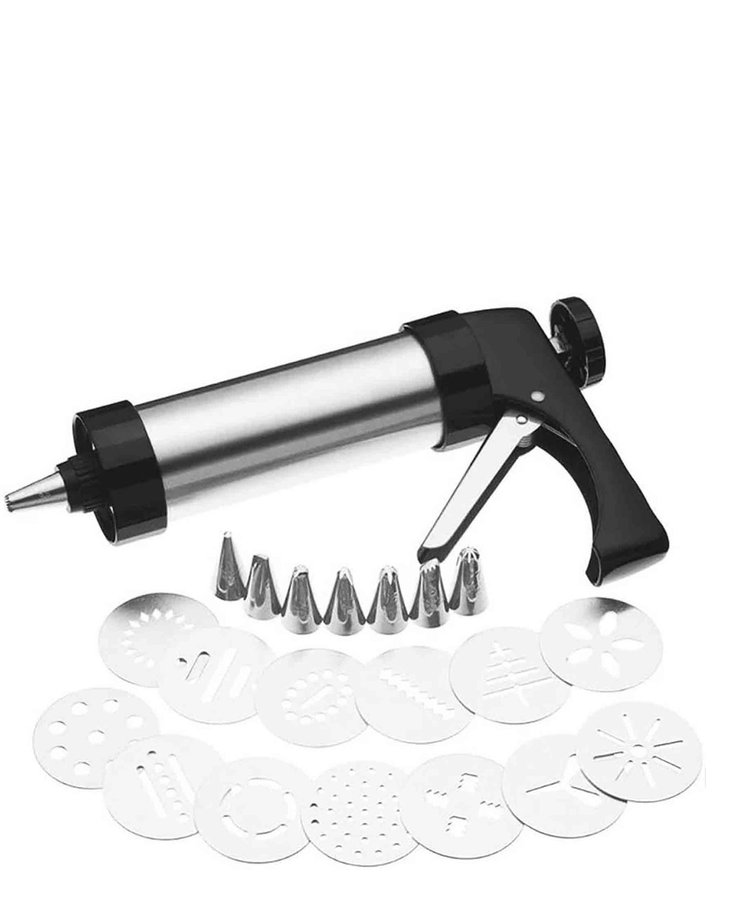 Excellent Houseware 17 Piece Cookie Press Set - Silver