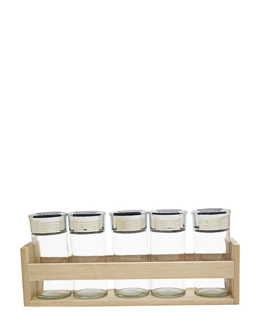 Excellent Houseware 6 Piece Spice Rack - Oak