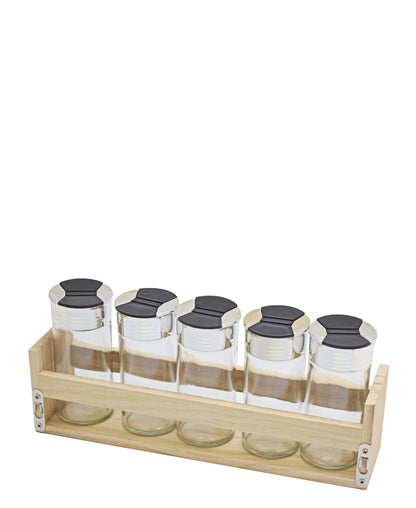 Excellent Houseware 6 Piece Spice Rack - Oak