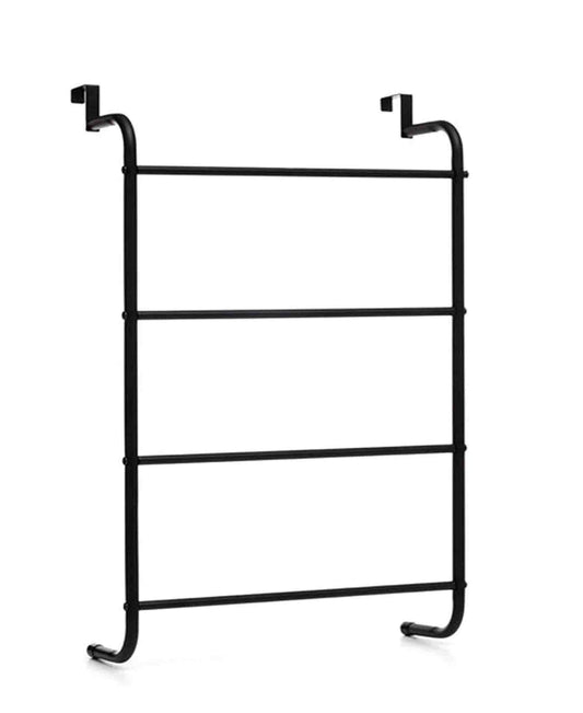 Urban Decor Metal Door Hanging Towel Rack - Black