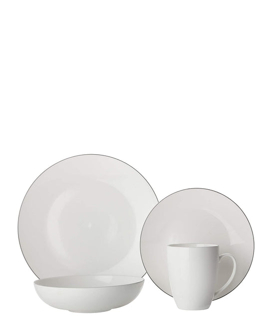 Maxwell & Williams Edge Coupe 16 Piece Dinner Set - White