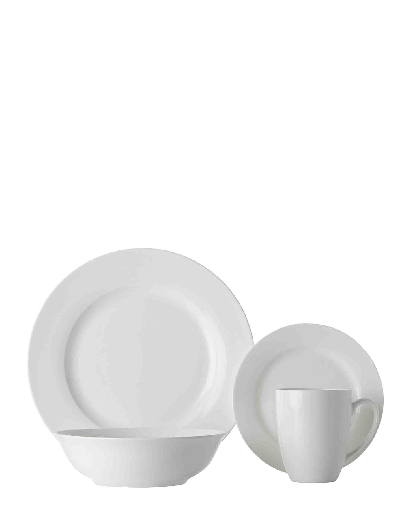 Maxwell & Williams White Basics Soho Rim Dinner Set 16pc - White