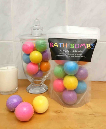 Pack Of 12 Fruity Bath Bombs