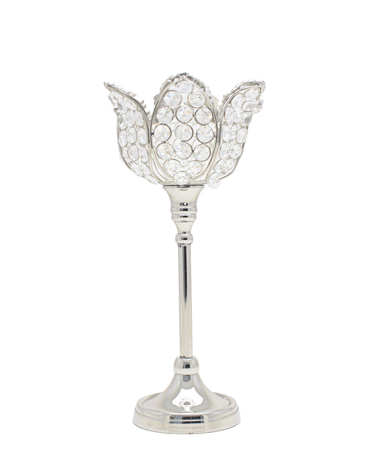 Majestic Candle Holder Tulip Shaped - Silver