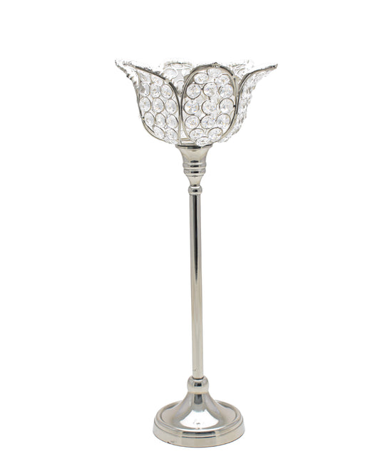 Majestic Candle Holder Large Tulip Shaped - Silver