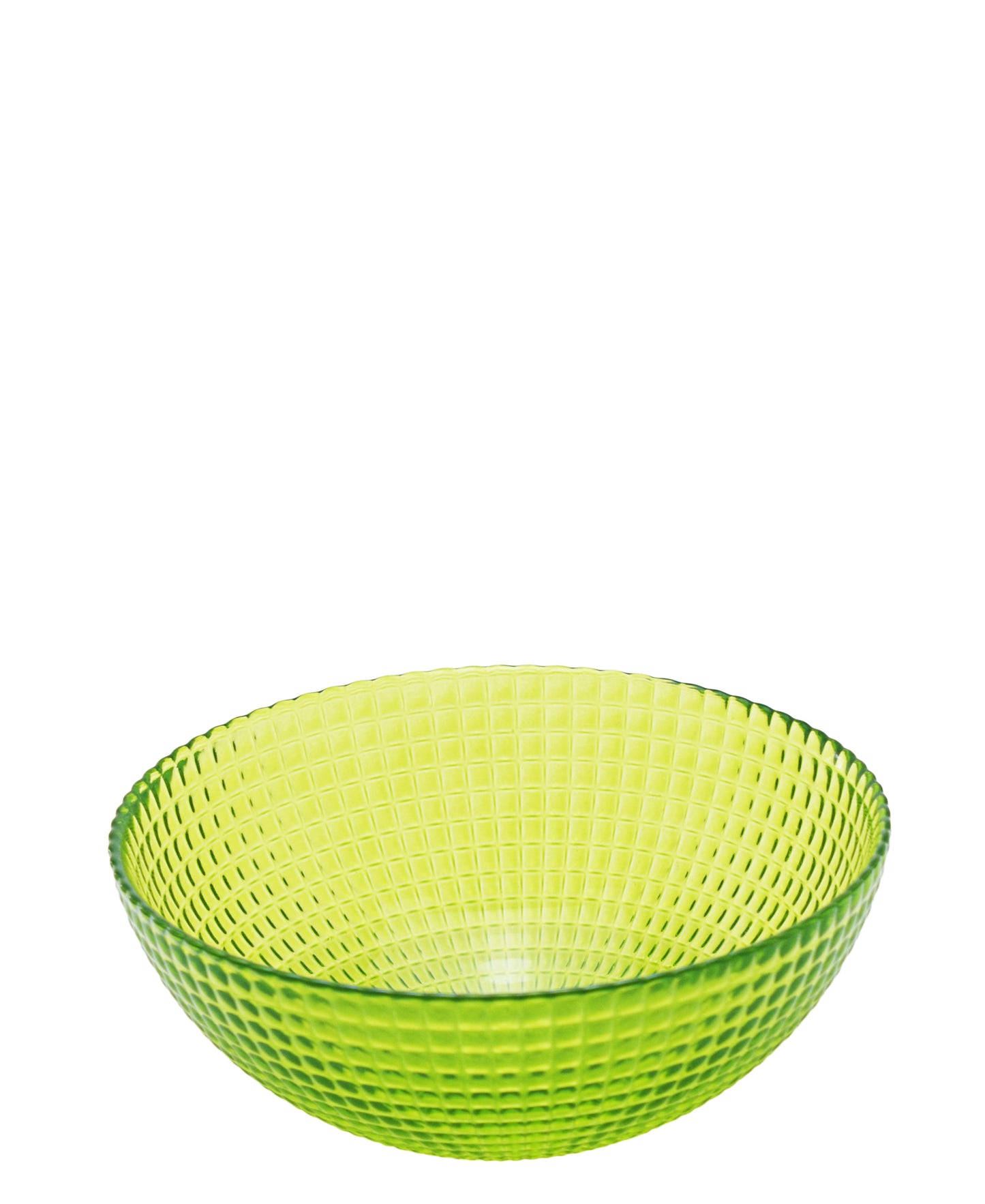 Ribbed Glass Bowl 15cm - Green