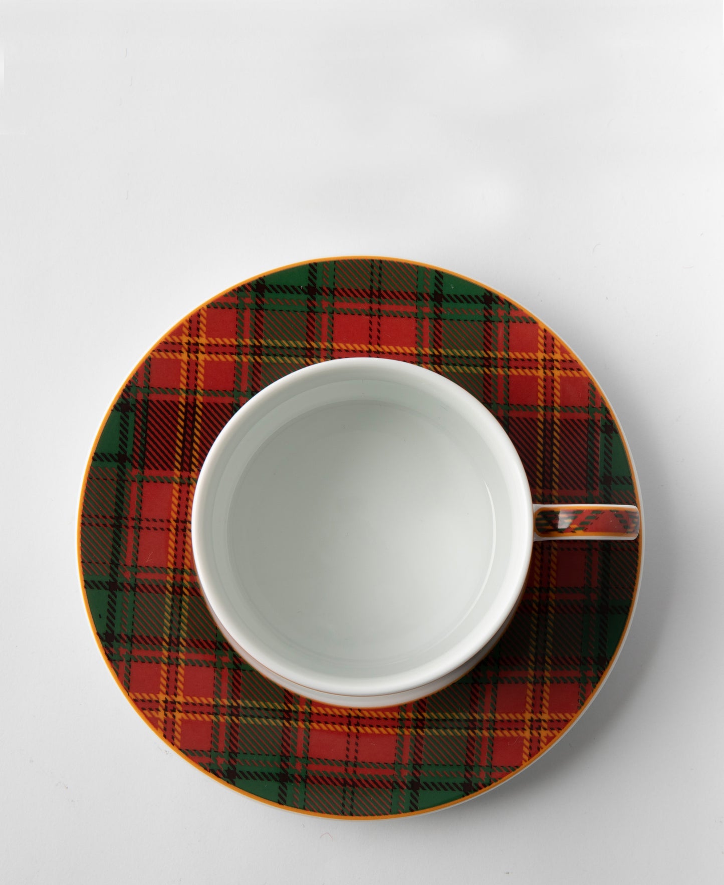 Jenna Clifford Red Tartan Cup & Saucer - Red