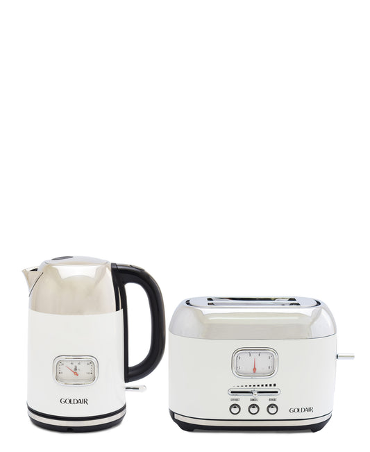 Goldair Breakfast Pack Kettle & Toaster Set - Cream