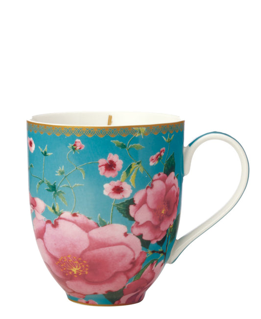 Maxwell & Williams Teas & C's Silk Road 440ml Coupe Mug - Blue & Pink