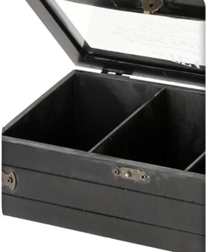 Kitchen Life Wooden Home Sweet Home Tea Box 24cm - Black