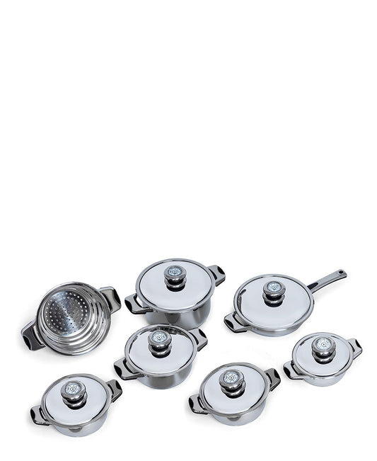 Italiano 13 Piece Induction Pot Set - Silver