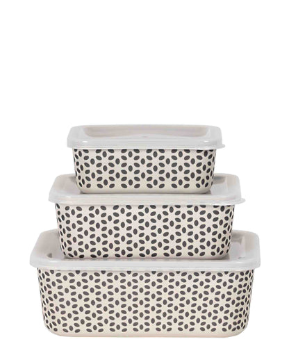 Iris 3 Piece Storage Box Set -  Cream & Black