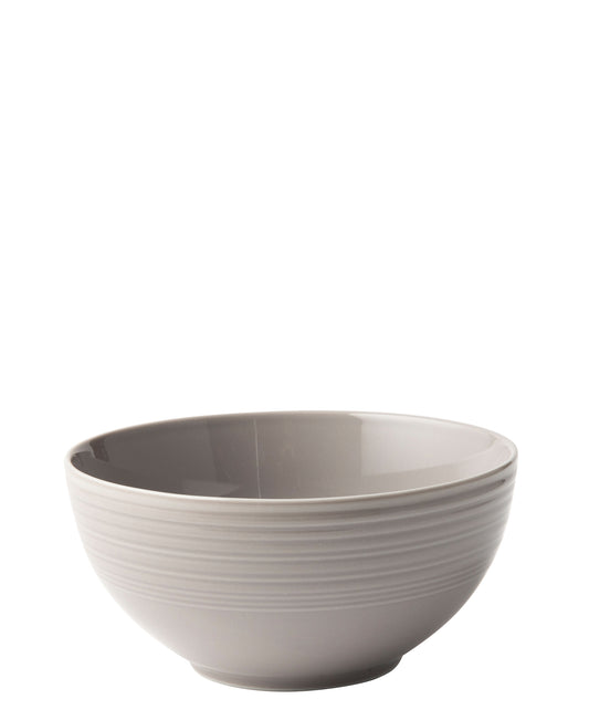 Jenna Clifford Embossed Lines 15cm Cereal Bowl - Light Grey